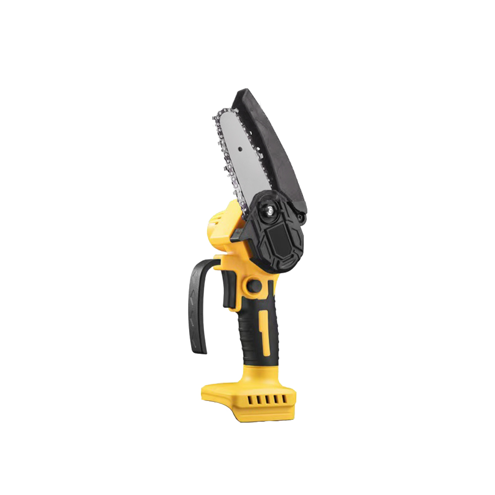 Mini motorsåg 4/6- tum sladdlös träbearbetning handhållen trädgårdssåg skärande elverktyg passar dewalt/milwaukee 18v batteri: Djupröd