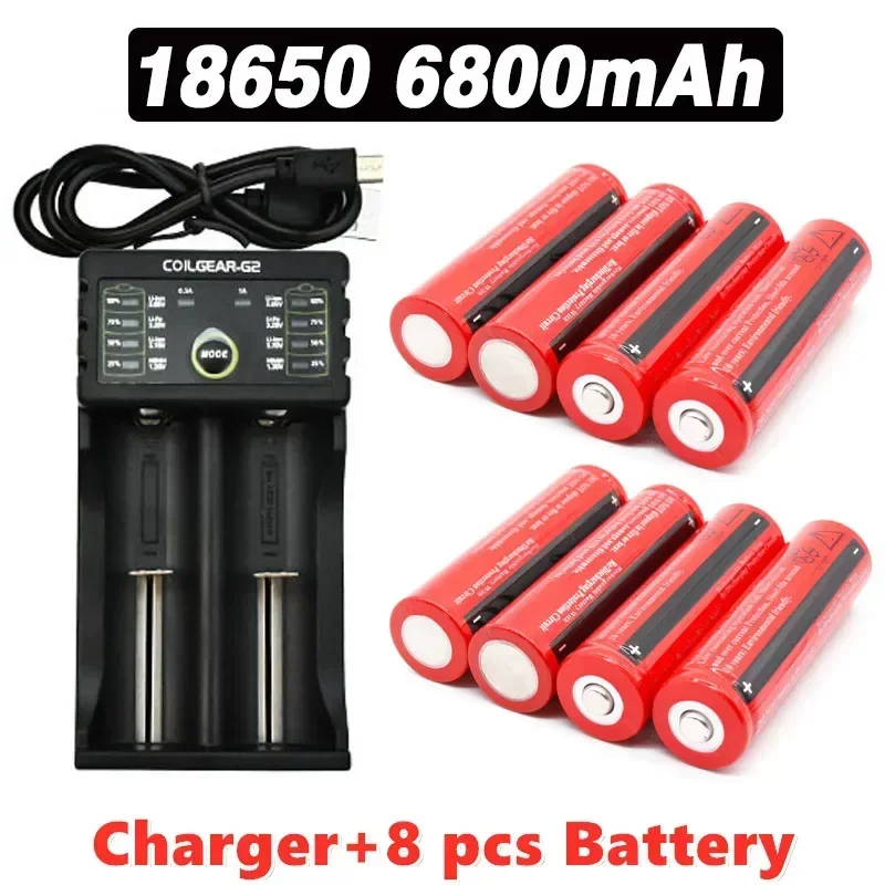 18650 recharable battery 3.7V 6800 mAh 18650 rechargeable lithium-ion battery 3.7V for LED flashlights: green