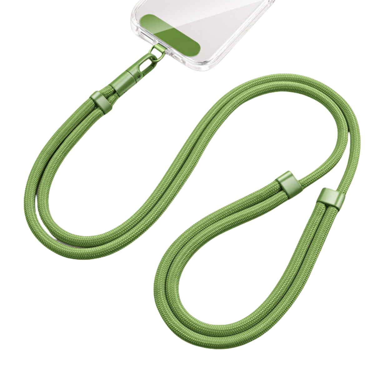 Universelles Telefon-Lanyard mit Clip, verbessert, Anti 360° ° Drehbarer, verstellbarer Hals-/Umhängegurt für alle Handyhüllen: Grün