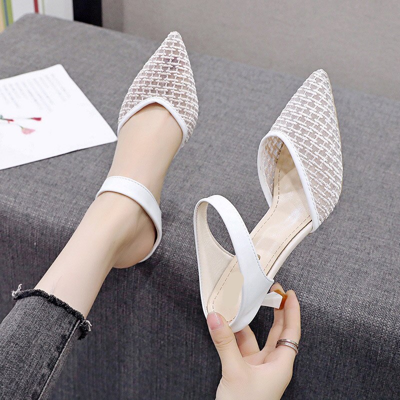 Dames slippers met hoge hak dames slippers dames slippers dames buitenschoenen dames sandalen puntige neus zomer