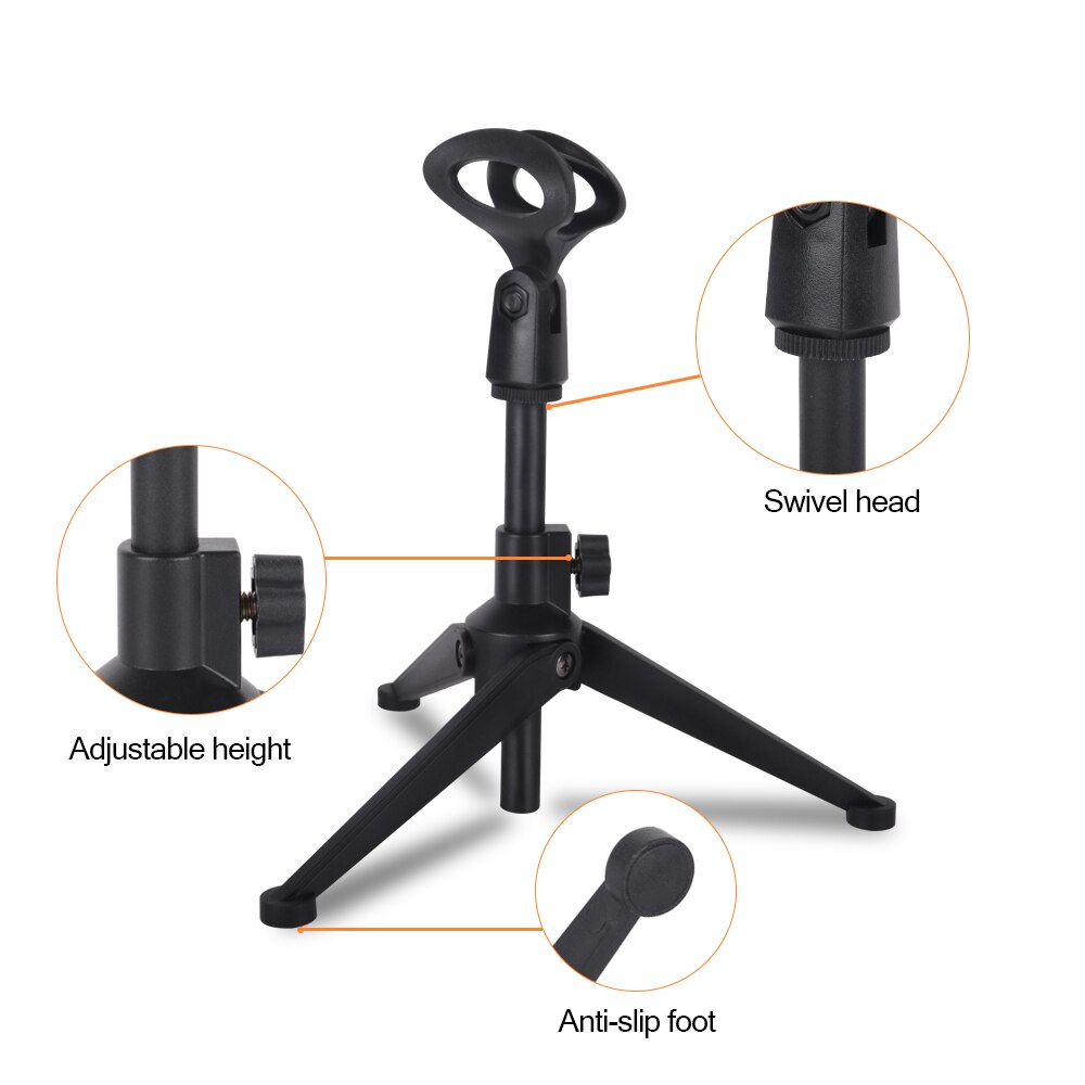 Support de Table réglable pour micro Mini pied de micro trépied avec support à pince support de micro