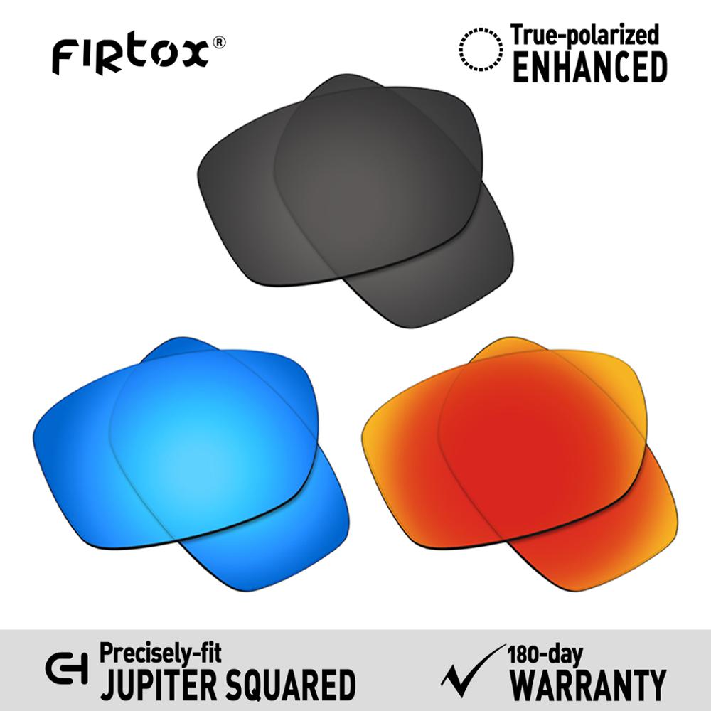 Firtox cierto UV400 lentes polarizadas de reemplazo para Oakley Jupiter cuadrado OO9135 gafas de sol (compatible solo lentes)-Varios: Black-Blue-Red