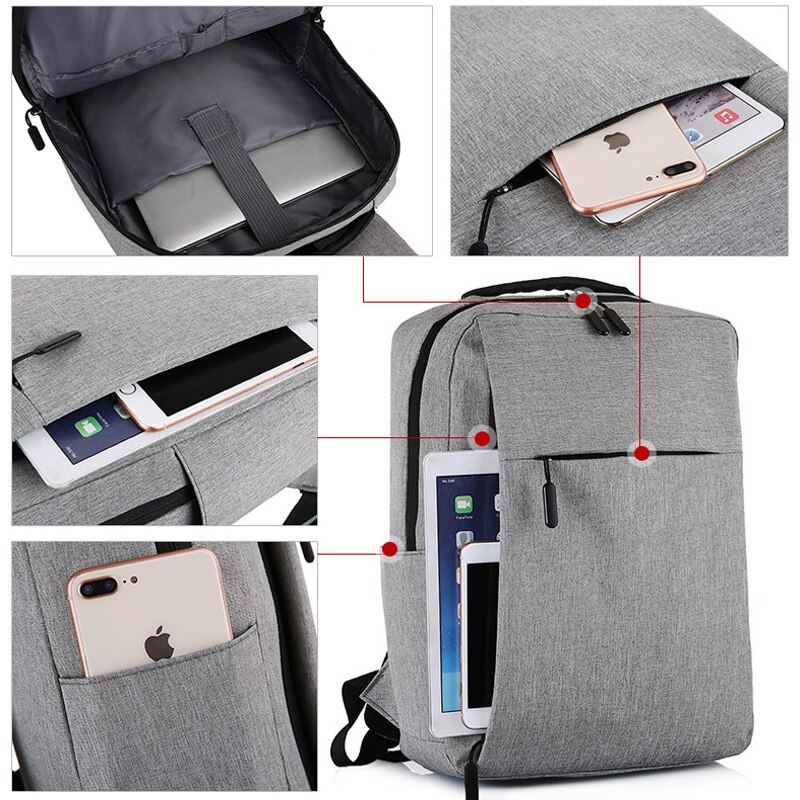 15,6 zoll Laptop Männer Rucksack Nylon Reise Männlichen Laptop Rucksack Usb Lade Computer Schule Rucksäcke Wasserdichte Tasche für Männer