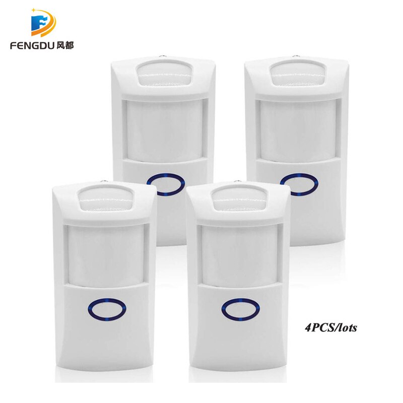 Wireless 433MHz PIR Motion Sensor Pet Immune Motion Infrared Detector Below 25KG Aminal For Home Safety Alarm System: 4PCS