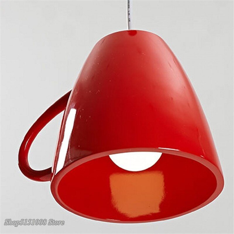 Moderne résine théière pendentif lumières thé tasse suspension lampe cuisine barre/café suspension lampe pour salle à manger décor éclairage Fixturess