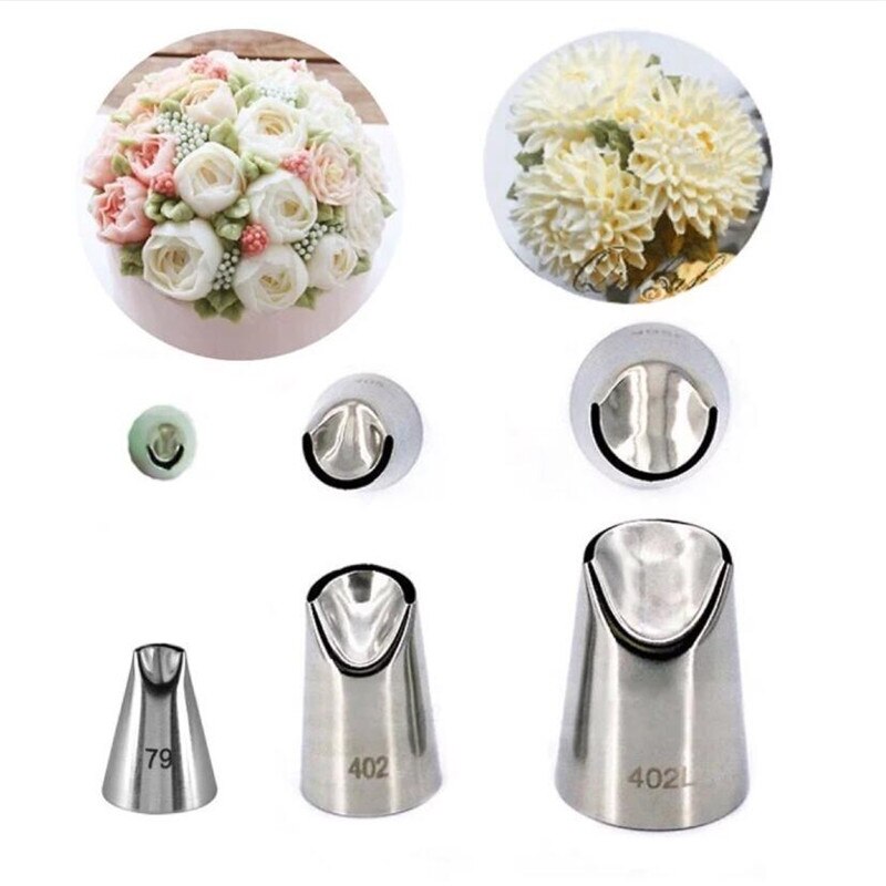 Lot 3 Stk/set #79 #402 # 402L Chrysant Icing Piping Pastry Nozzles Tip Keuken Gadget Bakken Accessoires Maken taart Decoratie