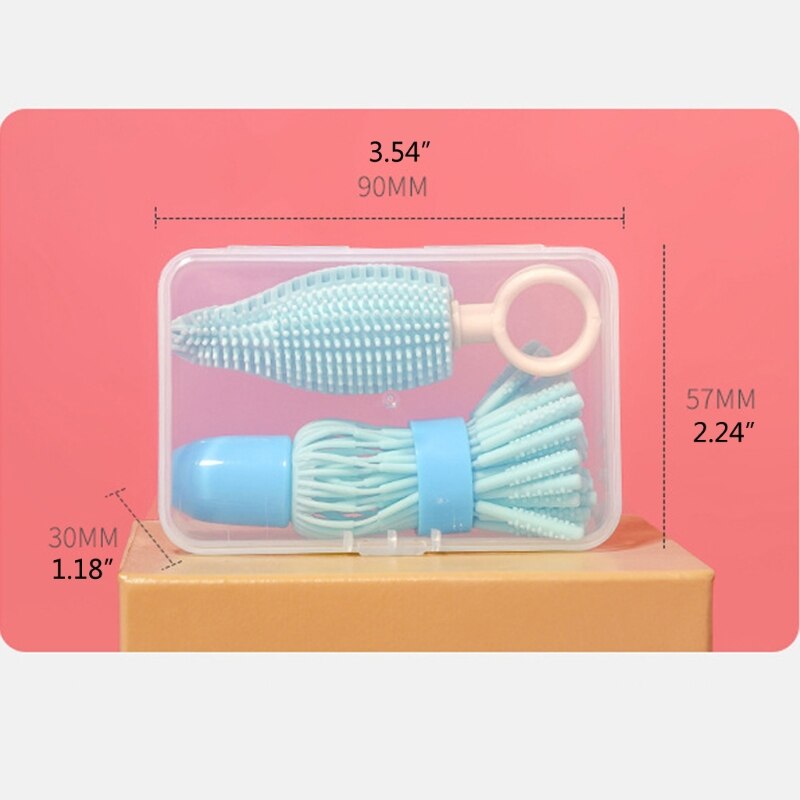 2Pcs Newborn Baby Bottle Cleaner Brushes Set Silicone 360 Degree Rotation Baby Milk Bottle Nipple Cup Clean Cleaning Brush