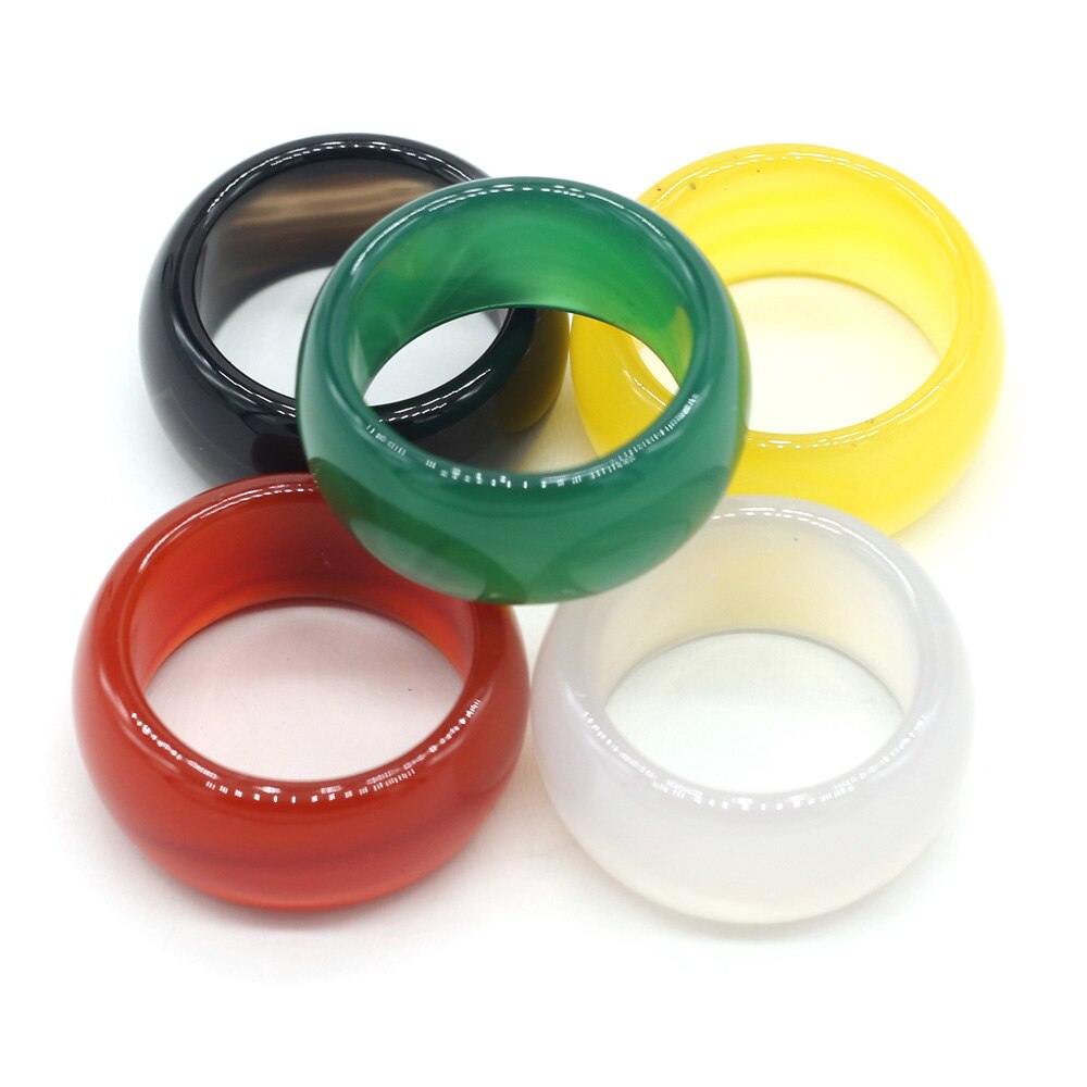 Natursten ringe smykker en mangfoldighed af sten to slags modeller unisex cirkel natursten finger ringe charms