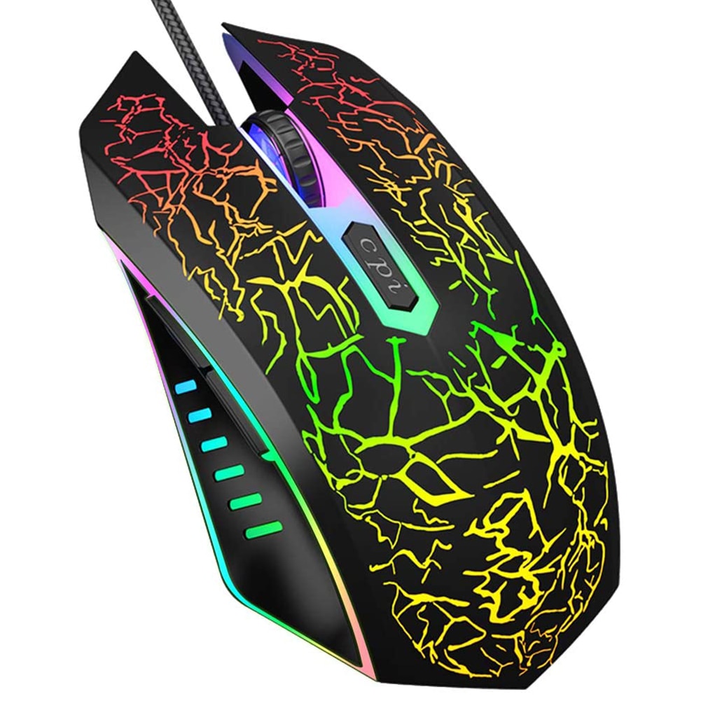 Led Backlit Gamer 2400 Dpi 6 Button Muizen Laptop Computer Ergonomische Muizen Stille Usb Wired Gaming Mouse