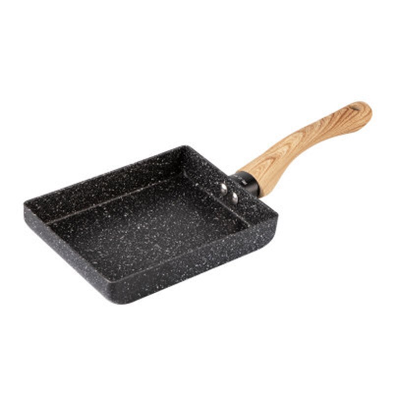Non-Stick Smokeless Omelette Pan Tortilla Omelette Pan Pancake Rectangular Kitchen Wok Cooking Baking Cookware: 18x15cm / black