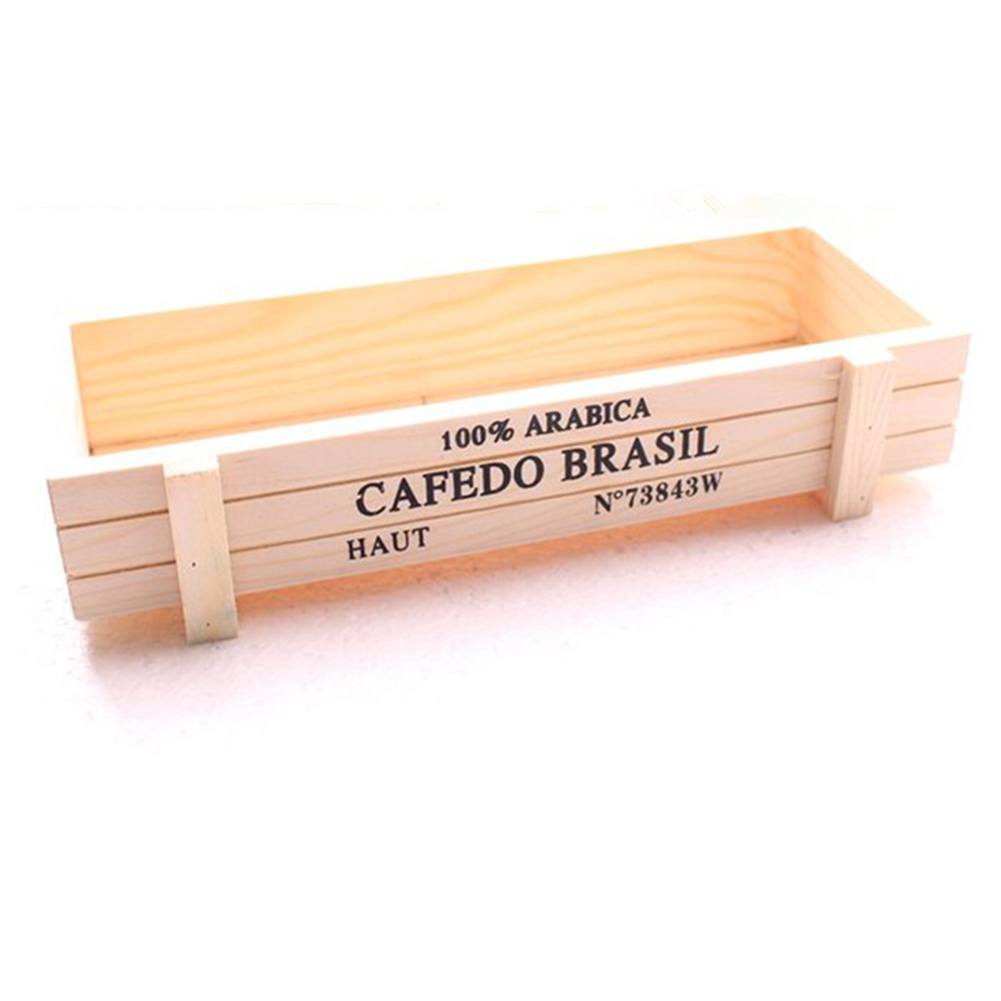 Caja para macetas de madera, jardín, flores, contenedor suculento, maceta, suministros para el jardín y hogar: Wood Color