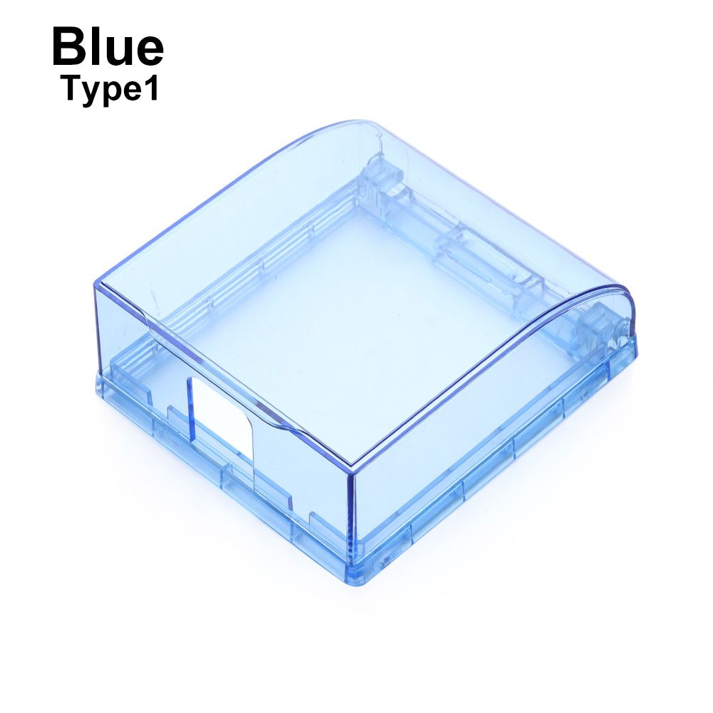 86 Type Self-Adhesive Switch Protective Cover Wall Socket Waterproof Box Protection Socket Electric Plug Cover Splash-Proof Box: Blue-Type1