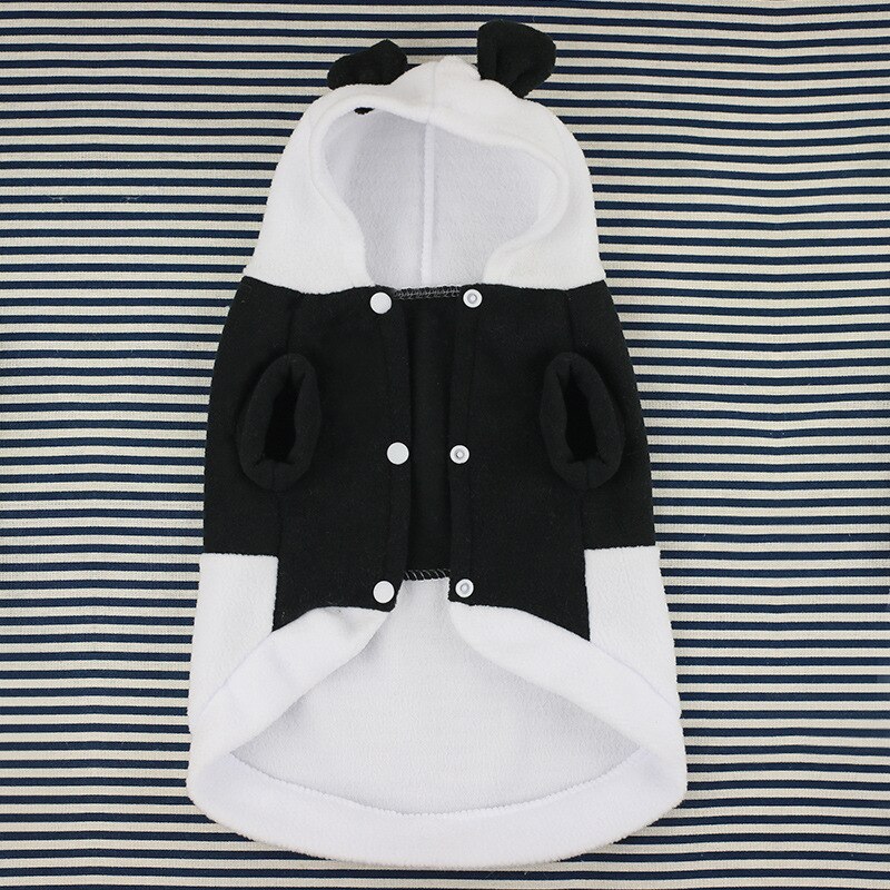 Aapet 1pc fleece hund hoodie söt panda modellering kläder för hund vinter varm valp jumpsuit jacka tröja för s / m storlek hund