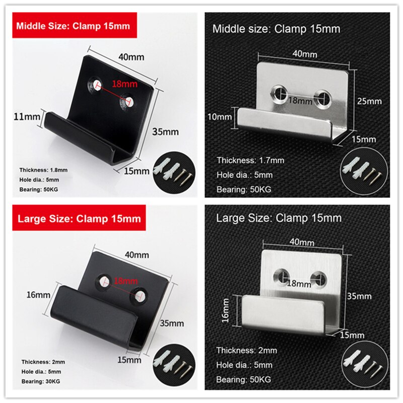 2pcs/lot Thick Stainless Steel Tile Hanging Code Wall Storage Corner Bracket Square Hooks For Hanging Display Tile Accessories