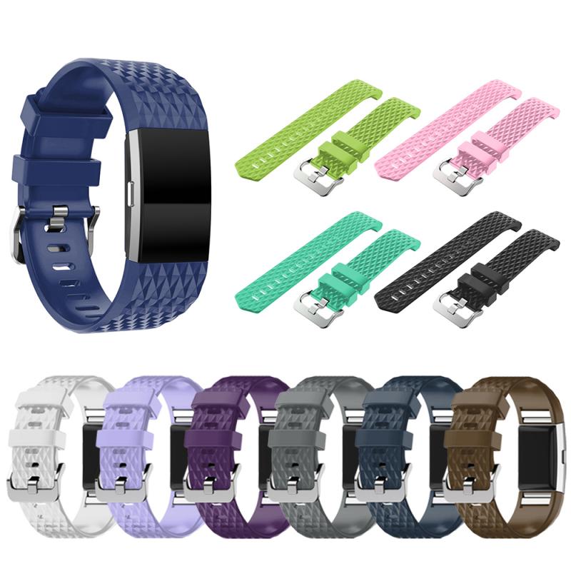 Youth 3D Texture Silicone Strap for Fitbit Charge 2 Smart Watch Strap Buckle Watchband Wrist Band Bracelet Clock Accessorie TSFH