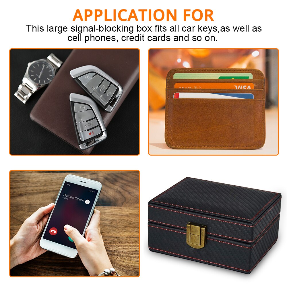Anti Theft Faraday Box Car Keyless Signal Blocker Security RFID Faraday Key Fob Protector