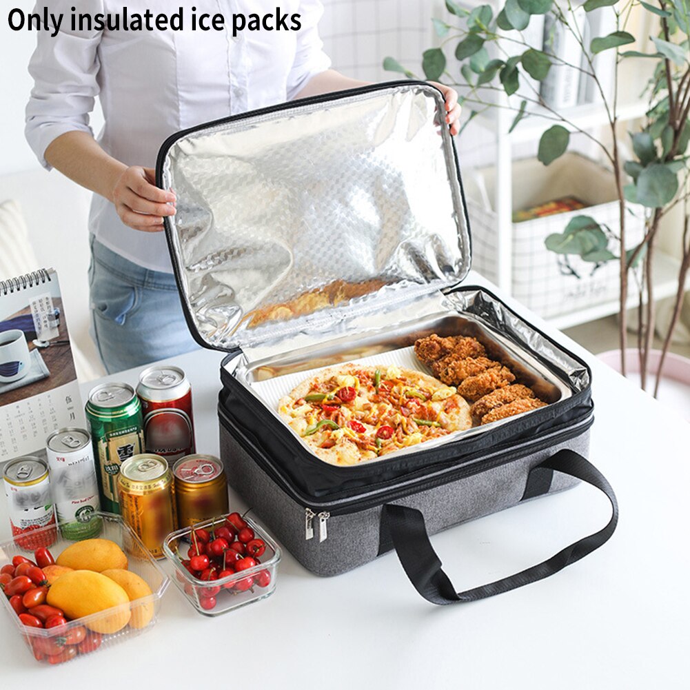 Zipper Closure Large Capacity Pizza Portable Waterproof Heat Preservation Cooler Bag Picnic Insulated Oxford Cloth