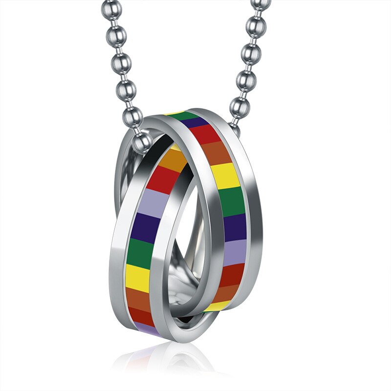 Regenboog Gay Pride Lgbt Rvs Driehoek Ketting Vrouwen Vriendschap Kettingen Mannen Hanger Sieraden