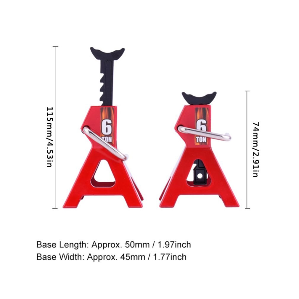 RC Cars Steel 6 Ton Scale Jack Axle Stand Lift Capacity Stand Heavy Duty Support Vehicle Floor Ratchet Jack TRX4 D90 CC01 Trucks