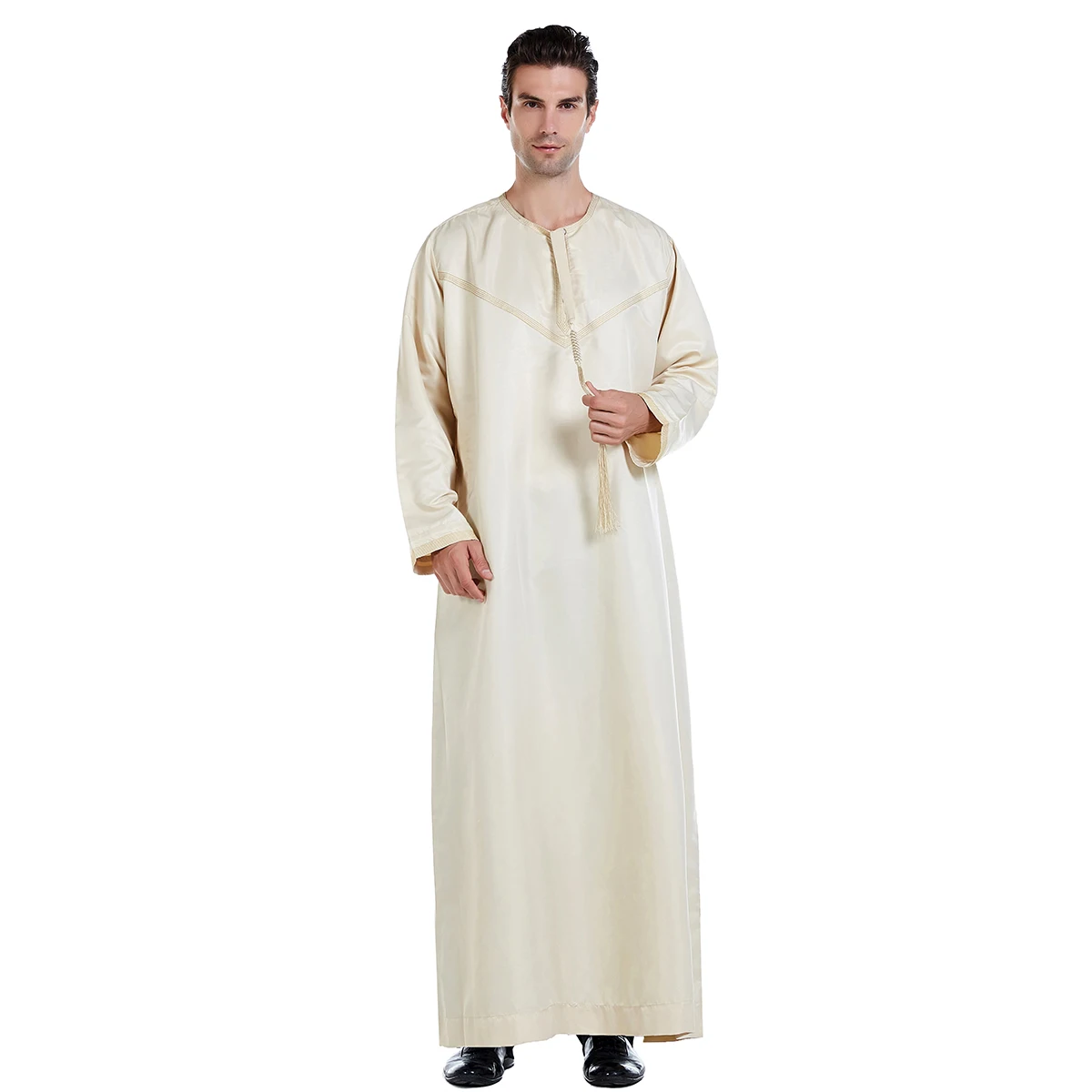 Saudi Arabische gewaad mannen moslim jurk kwastje Abaya Dubai Kaftan islamitische kleding Eid Djellaba Ramadan Jubba Thobe Daffah Dishdasha