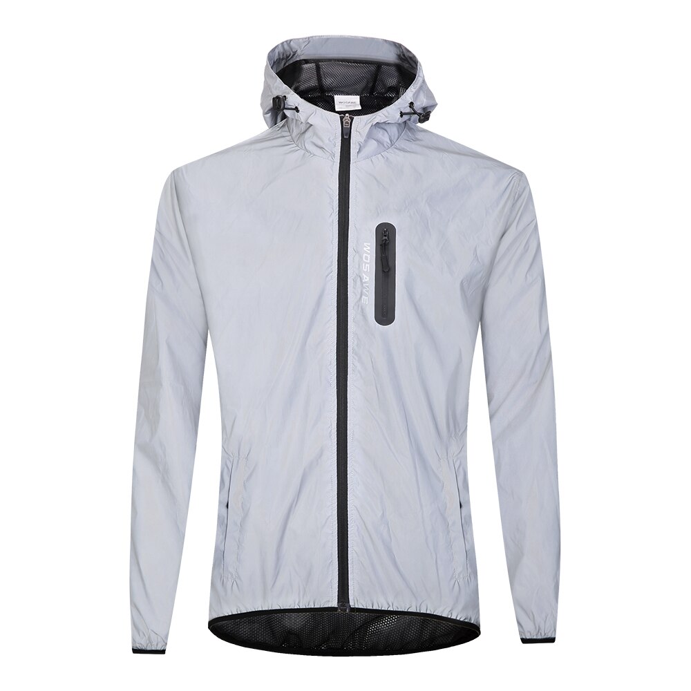 Reflective Jacket with Hood Waterproof Hooded Wind Coat for Men Women Night Safety Jacket for Cycling Running Jogging Walking