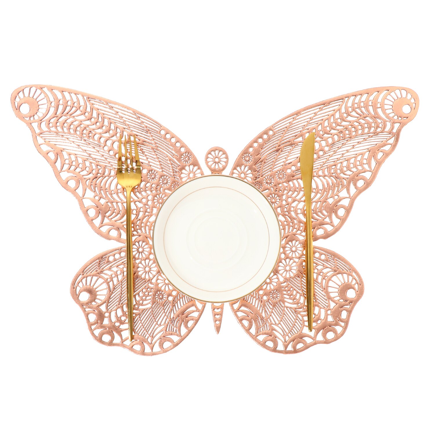 U'Artlines Paquete De 6 Manteles Individuales Redondos De Vinilo Prensado Metálico, Manteles Individuales Laminados Con Hojas Laminadas, Antideslizantes, Aislamiento De Calor, Manteles Individuales