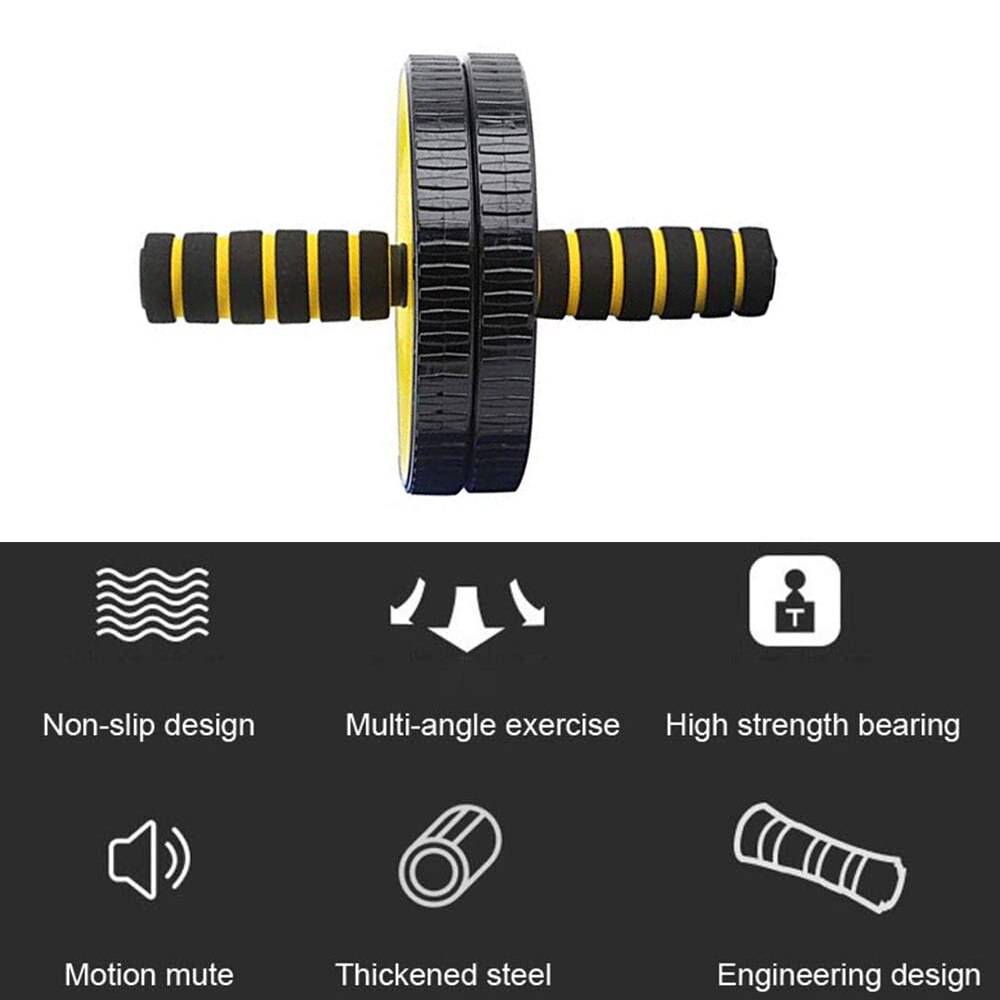 Rueda abdominal rodillo abdominales ejercitador Deporte Ejercicio En casa fitness gym equipment musculacion abs ab roller con Doble ruedas Multifuncinal Resistente Útil Unisex para adultos Color Aleatorio