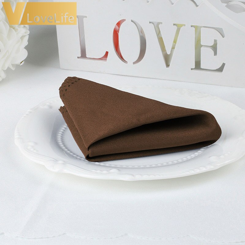 100 Stuks 30*30cm Servet Polyester Tafelkleden Vele Kleuren 12 "x 12" Doiner Wedding Party thuis Tafeldecoratie: Coffee