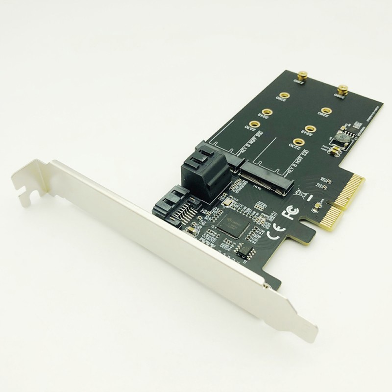 Sata Raid Controller Sata Raid M.2 Pci Express Raid Card 2 Poort SATA3.0 6Gbps + 2 Poort M.2 Ngff ssd B Key Ondersteuning RAID0 RAID1 Ahci
