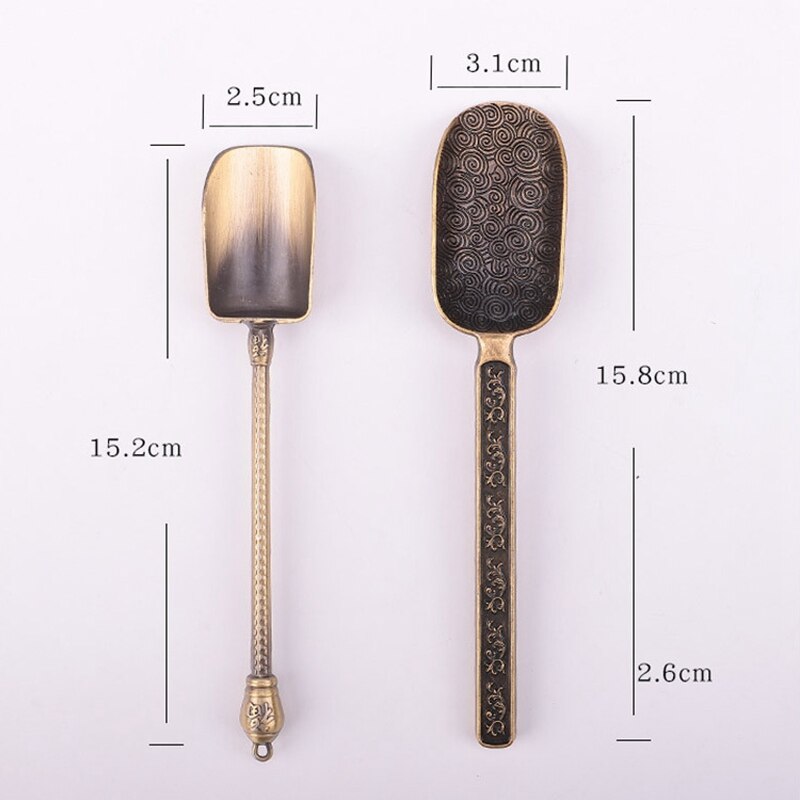 Chinese Tea Spoons Copper Tea Scoop Spoon Tea Leaves Chooser Holder Chinese Kongfu Tea Accessories Tools