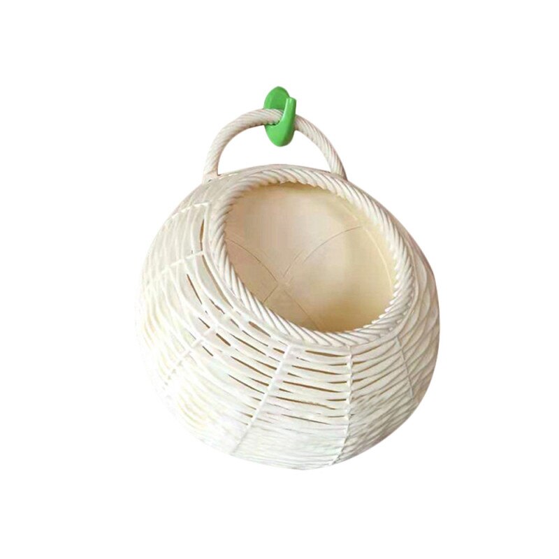 Panier de fleurs mural de jardin grande taille panier de fleurs en rotin fait main pot de fleurs en osier rustique nid d'oiseaux pot suspendu: Beige