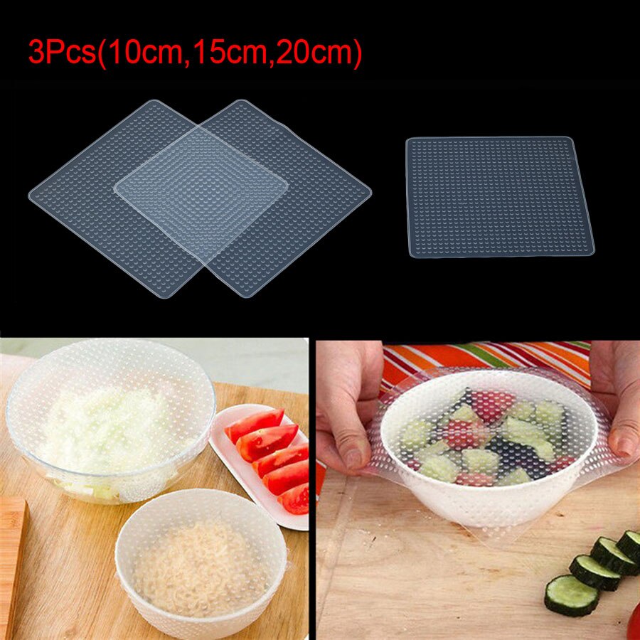 Couvercle de cuisson en Silicone 6 pièces/ensemble | Couvercles universels en Silicone, couvercle à aspiration extensible, casserole couvercle de casserole en Silicone, bouchon de couvercle de bol pour la maison: Mix 3PCS