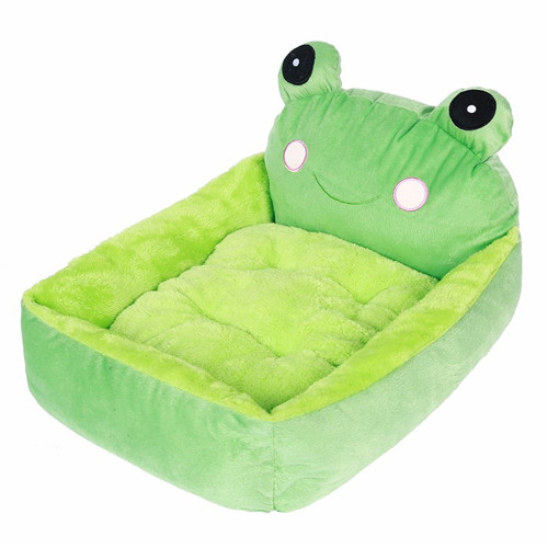Söta tecknade kattsängar mattor mysig varm mjuk fleece bäddsoffa för små husdjur hundar katter tvättbar katt kattunge kattunge hus djurprodukter: Groda / S 32 x 38 cm