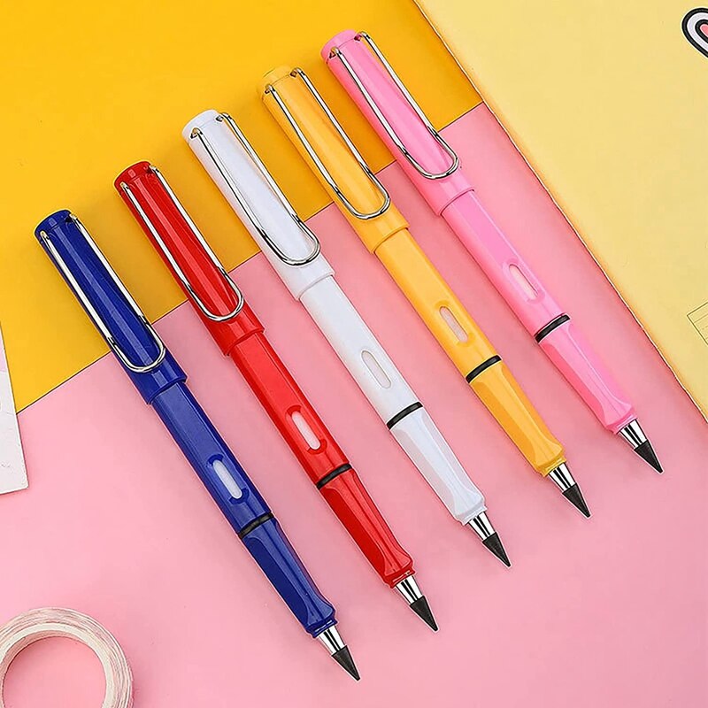 Lápices sin tinta de 6 piezas, punta de lápiz eterna, tecnología portátil, lápiz eterno de escritura ilimitada