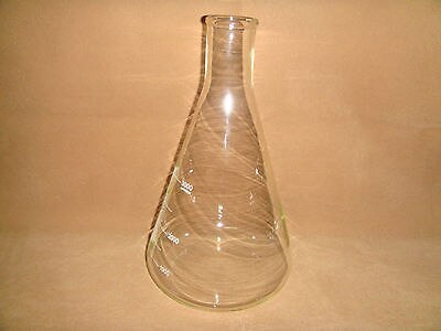 Glass Erlenmeyer Flask,3000ml,GG3.3 Lab Conical Flasks with Straight Neck