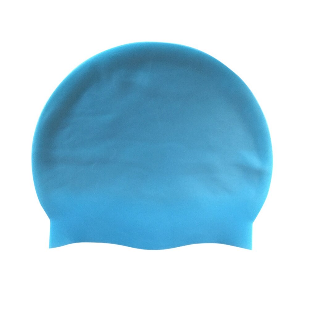 Cuffia da piscina impermeabile per capelli lunghi da donna cuffie da nuoto per adulti cuffie da nuoto proteggi l'orecchio cappello da immersione in silicone Badmuts di grandi dimensioni: Blu