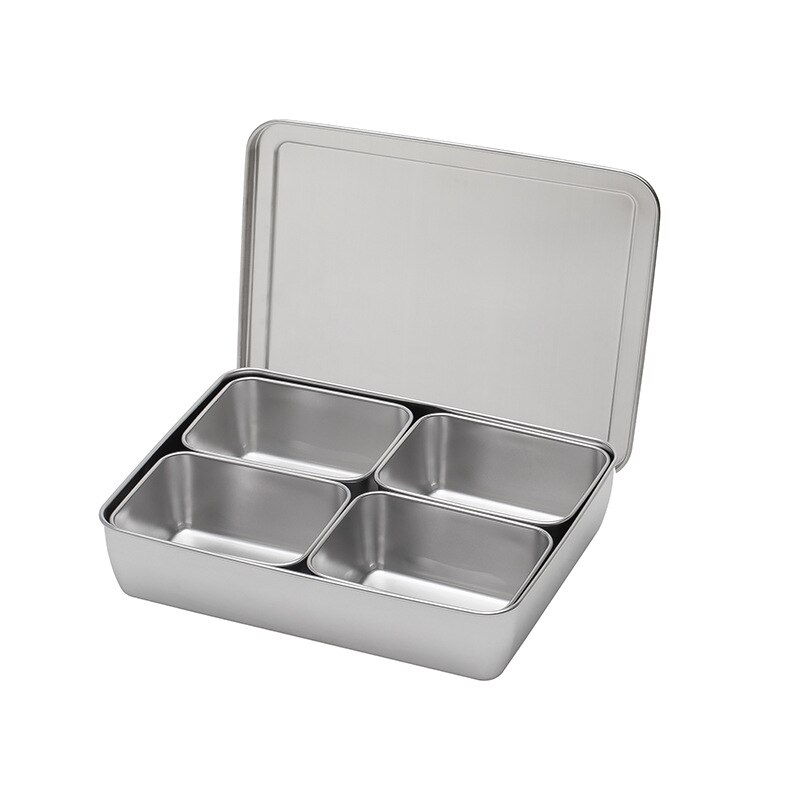 1-4-6-8Grids 201Stainless Steel Seasoning Box Rectangle Hotel Kitchen Supplies Multifunction 2020NEW Utensils