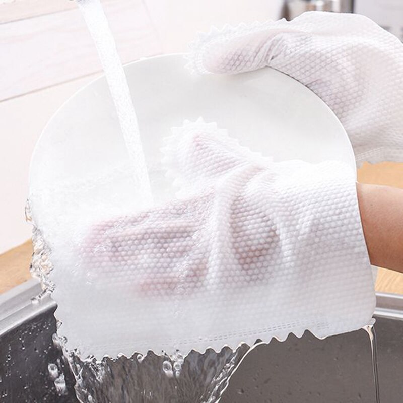 Guantes de limpieza para el 20 piezas, plumero desechable de escamas de pescado, fácil de quitar para el polvo, guantes de fibra de bambú, accesorios de cocina para el jardín