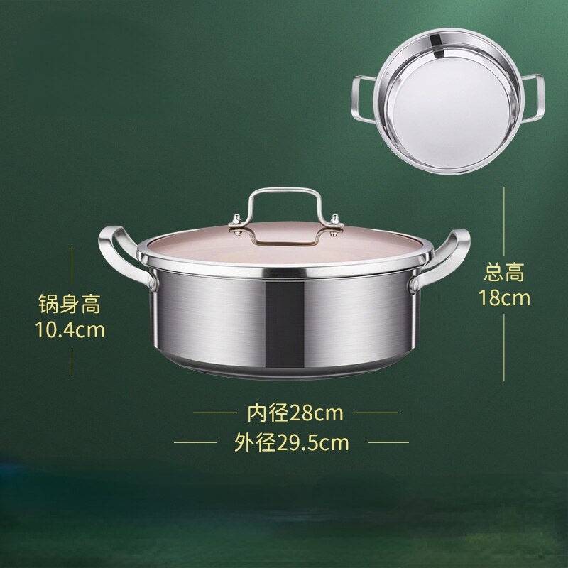 stainless steel two flavors pot special pot for induction cooker pots for cooking soup dumpling noodles pot chafing dish: A