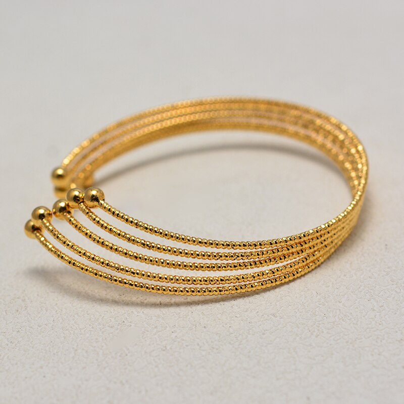 Dubai Arab Luxury Gold Color Jewelry Bangles for Women Ethiopian Bracelets Middle East African Party wedding