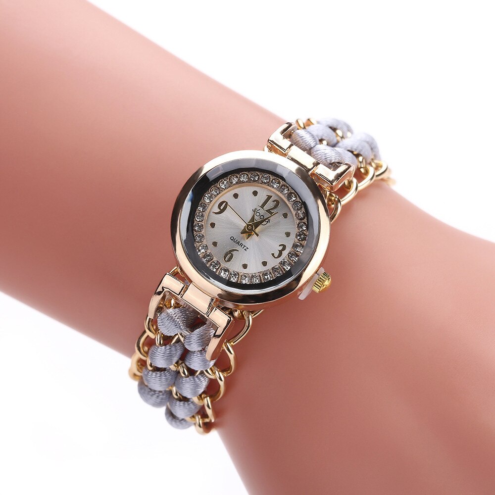 Watch Knitting Rope Chain Winding Analog Male Female Quartz Men Women's Watches Movement Wristwatch Bracelet Ladies Girls Clock: E