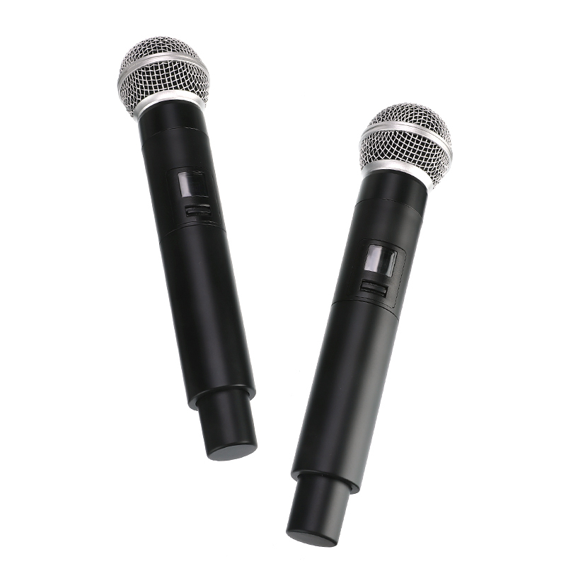 Sistema de micrófono de Karaoke Inalámbrico UHF de pantalla LCD con micrófono de mano Dual KTV