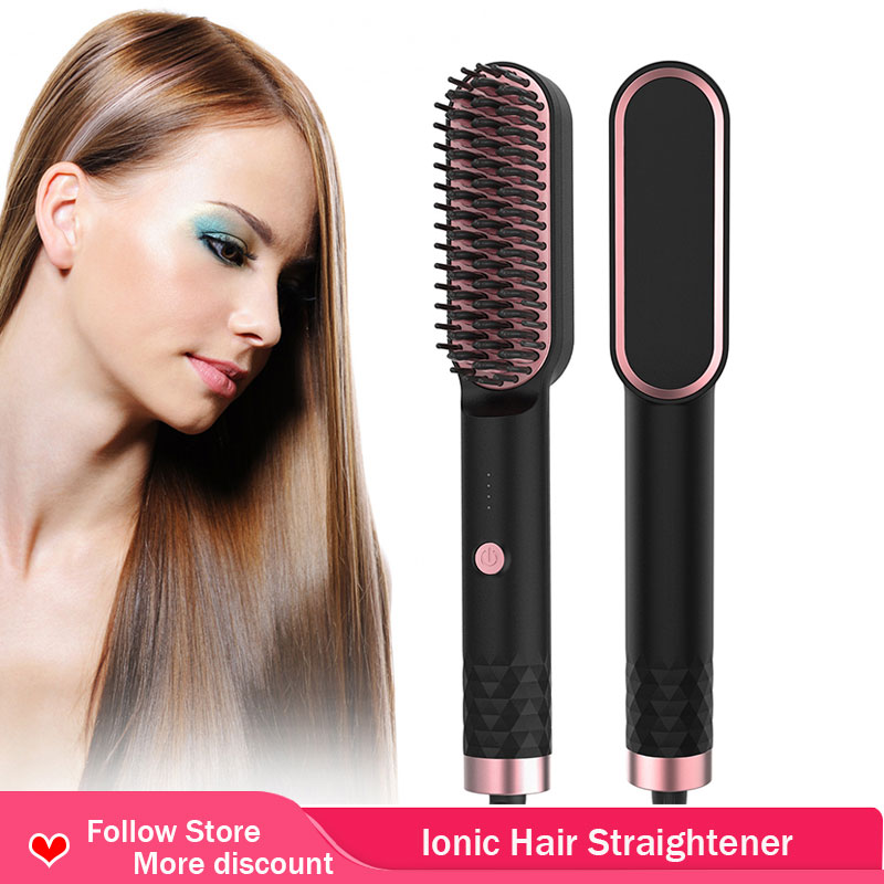 Multifunctional Beard Straightener Hair Straighten Straightening Beard Comb Hair Brush Quick Hair Styler Men Hair Styler Tool