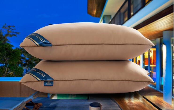 Nueva almohada alternativa blanca de 48x74 cm, almohada de 5 estrellas para Hotel, tela de microfibra, ropa de cama, cuello, almohadas suaves lavables para la salud, ropa de cama: color7