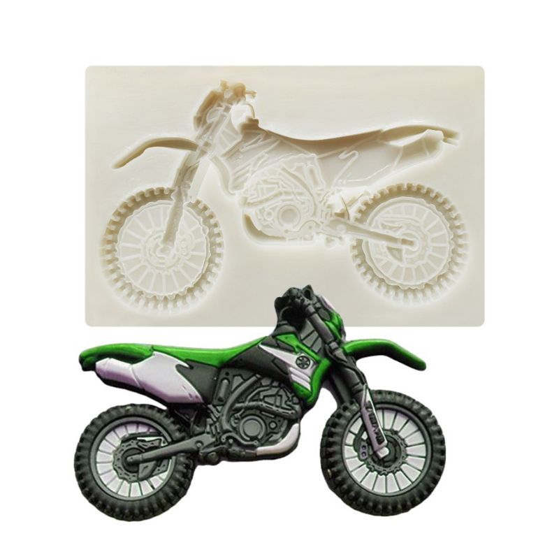 3D Motorfiets Siliconen Mallen Sugarcraft Cake Decorating Fondant Mold Diy Bakken Fimo Klei Chocolade Gumpaste Mallen