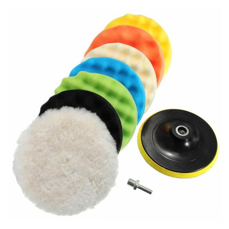 Car Polishing Disc 11Pcs/Set Self-Adhesive Buffing Waxing Sponge Wool Wheel Polishing Pad For Car Polisher Drill Adapter