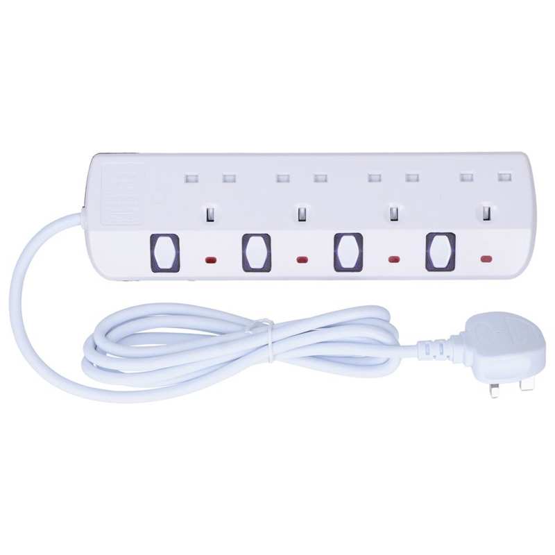 4-Outlets Multifunctional Electrical Socket Power Outlet Extension Sockets UK Plug 250V 13A Household socket