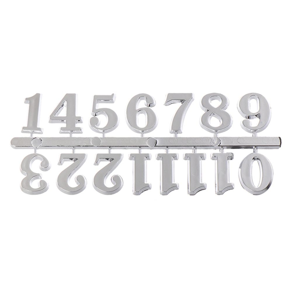 1 Set Quartz Clock Numerals Accessories Arabic Number Roman Numerals Clock Parts Handmade Material Restore Digital Repair Tools: silver numerals
