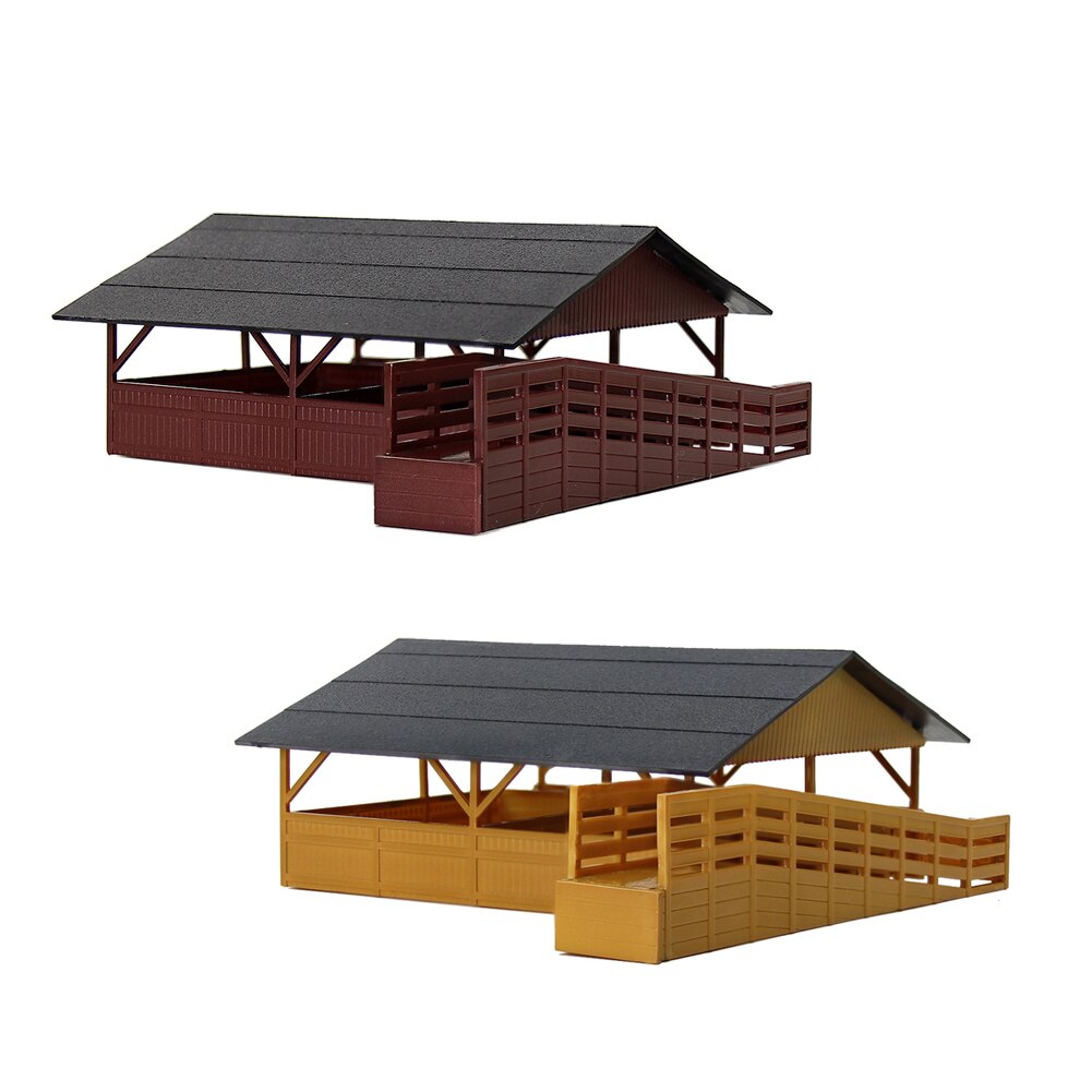 1pc ho Maßstechen Vieh Pferde Stabile 1:87 Vieh Schuppen Buidling Bausatz für Bauernhof Tiere JZ8701