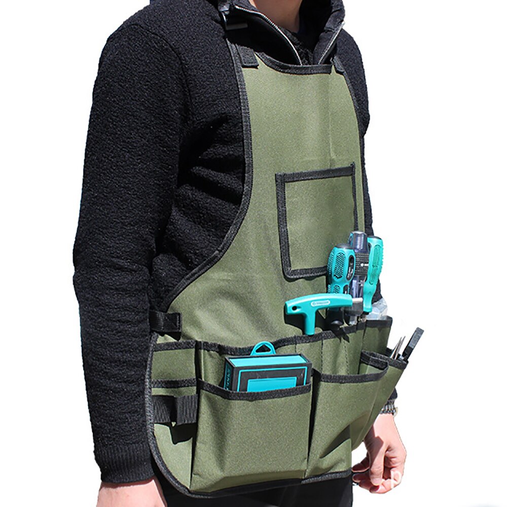 Work Apron Multi Pocket Utility Apron Waterproof Wear-Resistant Garden Overalls Adjustable Garden Work Apron for Garden Workers